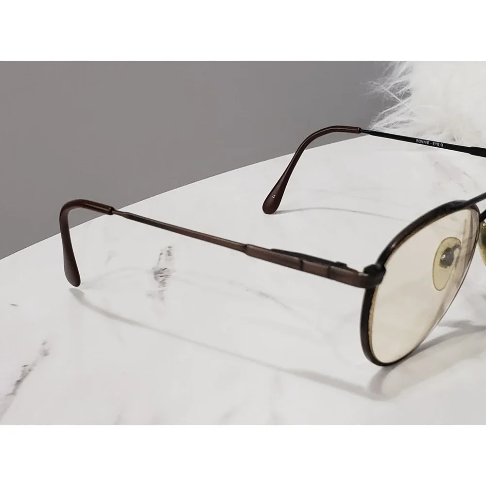 FRAMES Ronnie Eye Q AMBER Tortoise Double Bridge Aviator Eyeglasses 52-21-140